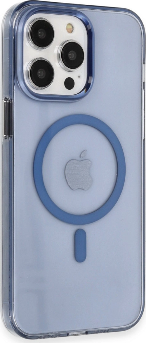 Apple İphone 14 Pro Kılıf Tron Şeffaf Magsafe Kapak - Mavi