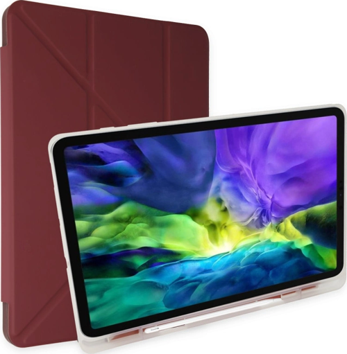 Samsung Galaxy P610 Tab S6 Lite 10.4 Kılıf Kalemlikli Mars Tablet Kılıfı - Mürdüm