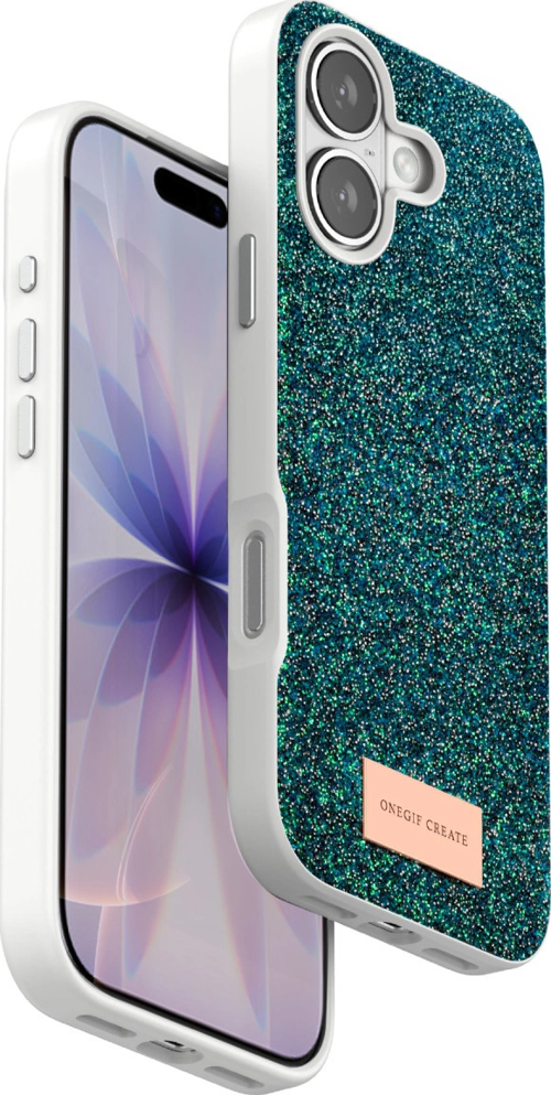 Onegif Apple İphone 17 Bright Simli Kapak - Koyu Yeşil