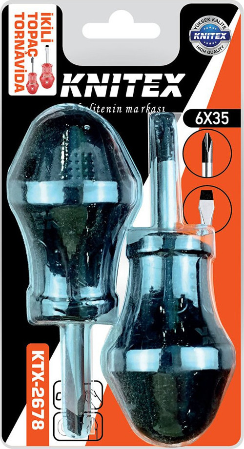 2PCS - YILDIZ-DÜZ TOPAÇ TORNAVİDA SETİ 6X35