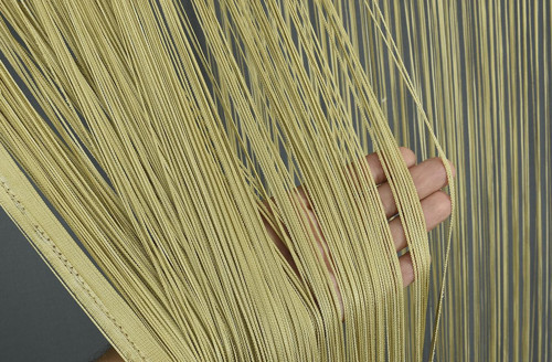 İP PERDE İNCE ZİNCİR GOLD RENK EN 300 CM BOY 280 CM