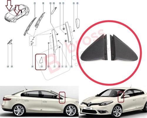Renault Megane MK3 Fluence için Yan Ayna Köşe Plastiği Bakaliti Seti 638750012R 638740012R
