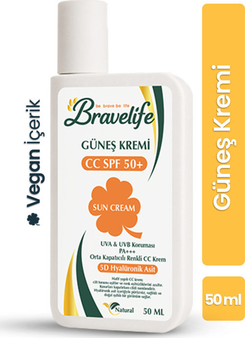 Aydınlatıcı Ton Eşitleyici C Vitamini Nemlendirici Vegan Güneş Koruyucu Krem Spf 50+