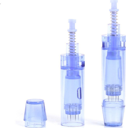 Kozmetik Dermapen Iğnesi 12 Pin 10 Adet A1 A6 Mym M5 M7 Kapaklı Mavi
