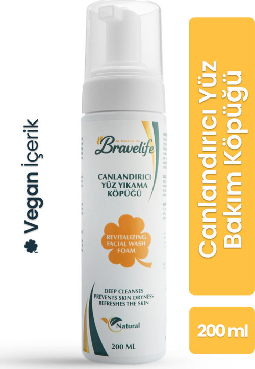 Canlandırıcı Bitki Özlü Doğal İçerikli E Vitamini Panthenol Gleserin Vegan Yüz Temizleme Köpüğü 200 Ml