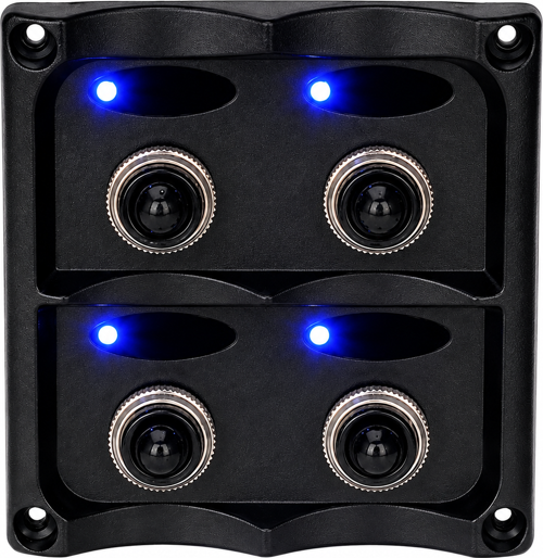 4'lü Switch Panel Mavi Işıklı 12V