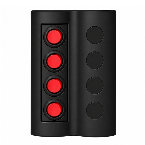4'lü Switch Panel Otomatik Sigortalı Kırmızı LED'li 12-24V