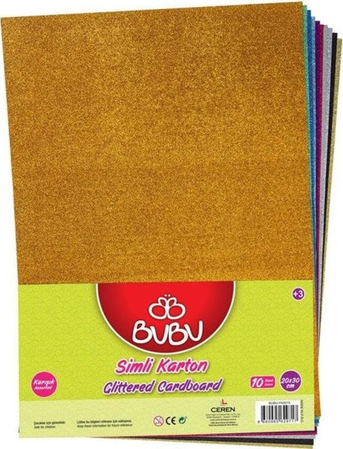 Simli Karton 10 Renk Karışık 20x30 cm