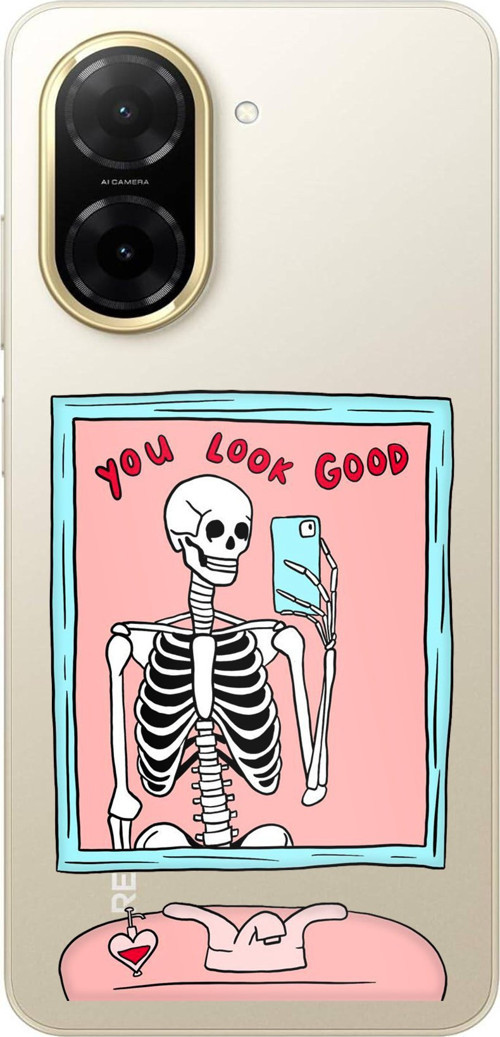 Redmi A5 Uyumlu You Look Good İskelet Tasarımlı Baskılı Silikon Kılıf