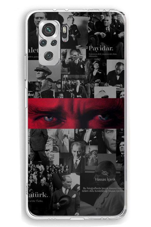 Redmi Note 10 / 10S Uyumlu Atatürk Gözler Tasarım Baskılı Silikon Kılıf