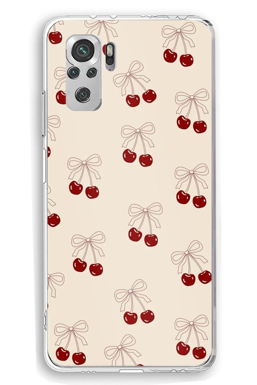 Redmi Note 10 / 10S Uyumlu Fiyonklu Kirazlar Baskılı Silikon Kılıf