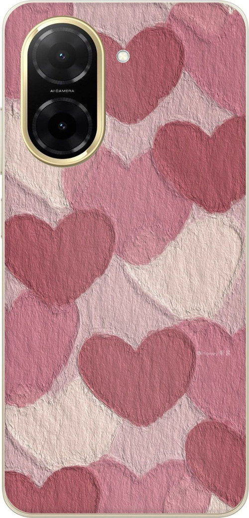 Redmi A5 Uyumlu Pastel Gül Kurusu ve Pembe Kalpli Baskılı Silikon Kılıf