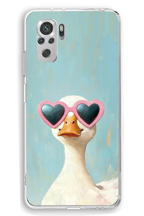Redmi Note 10 / 10S Uyumlu Yağlı Boya Pop-Art Ördek Baskılı Silikon Kılıf