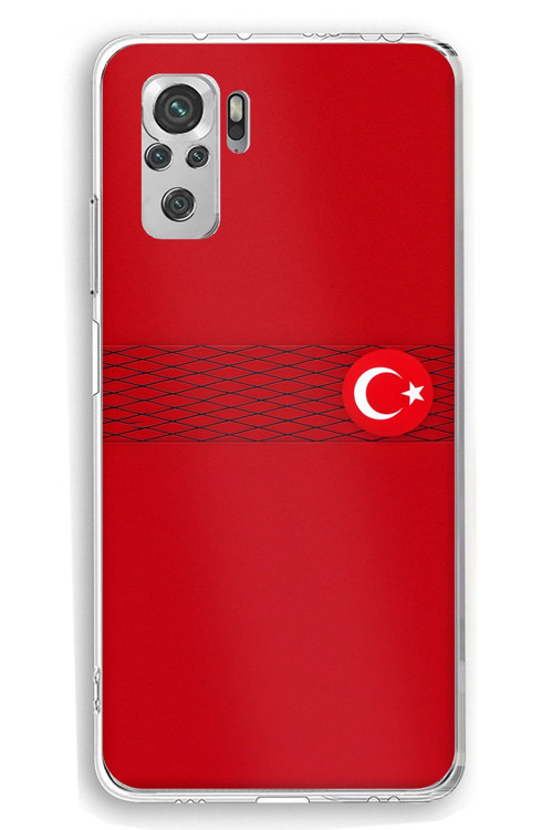 Redmi Note 10 / 10S Uyumlu Türk Milli Takım Izgara Desenli Forma Baskılı Silikon Kılıf