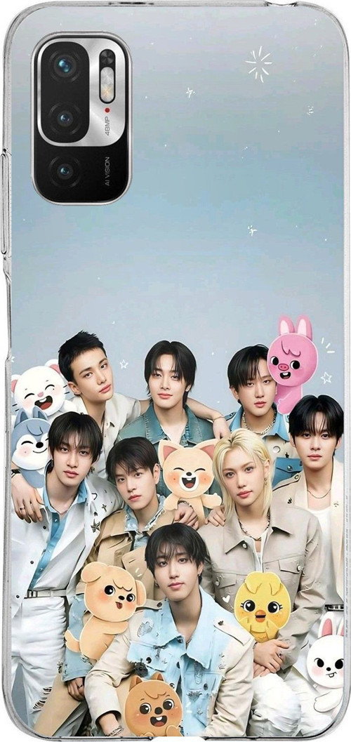 Redmi Note 10 5G Uyumlu Tray Kids K-Pop Grubu ve SKZOO Temalı Baskılı Silikon Kılıf