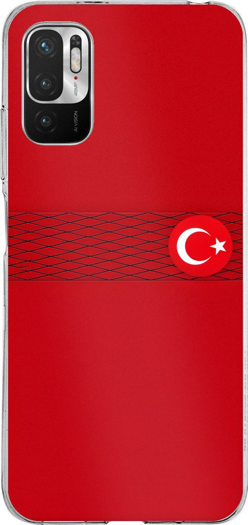 Redmi Note 10 5G Uyumlu Türk Milli Takım Izgara Desenli Forma Baskılı Silikon Kılıf