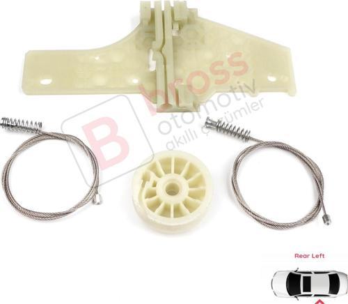 Peugeot 207 WA WC WK SW 2006–2015 5-Kapı 9223A3 İçin Elektrikli Arka Sol Cam Kriko Tamir Seti