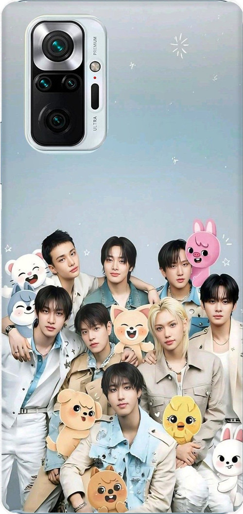 Redmi Note 10 PRO Uyumlu Tray Kids K-Pop Grubu ve SKZOO Temalı Baskılı Silikon Kılıf