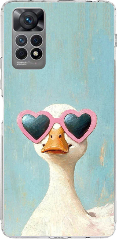 Redmi Note 11 PRO 4G Uyumlu Yağlı Boya Pop-Art Ördek Baskılı Silikon Kılıf