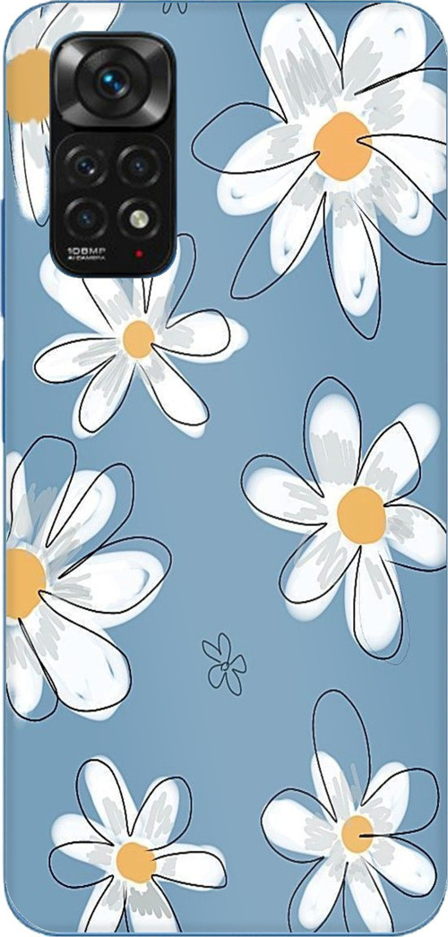 Redmi Note 11-11S Uyumlu Mavi Papatya Bahçesi Baskılı Silikon Kılıf