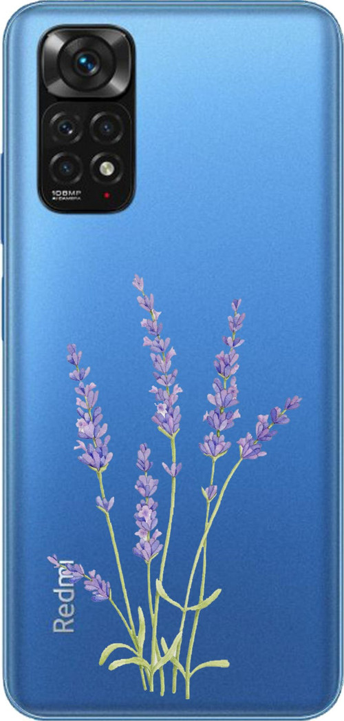 Redmi Note 11-11S Uyumlu Lavanta Çiçek Tasarımlı Baskılı Silikon Kılıf