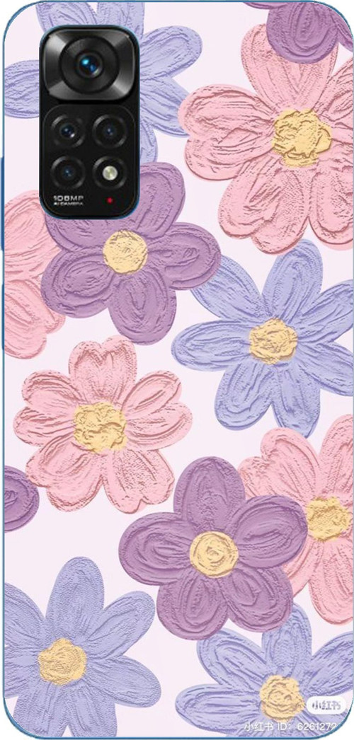 Redmi Note 11-11S Uyumlu Renkli Papatyalar Sulu Boya Baskılı Silikon Kılıf