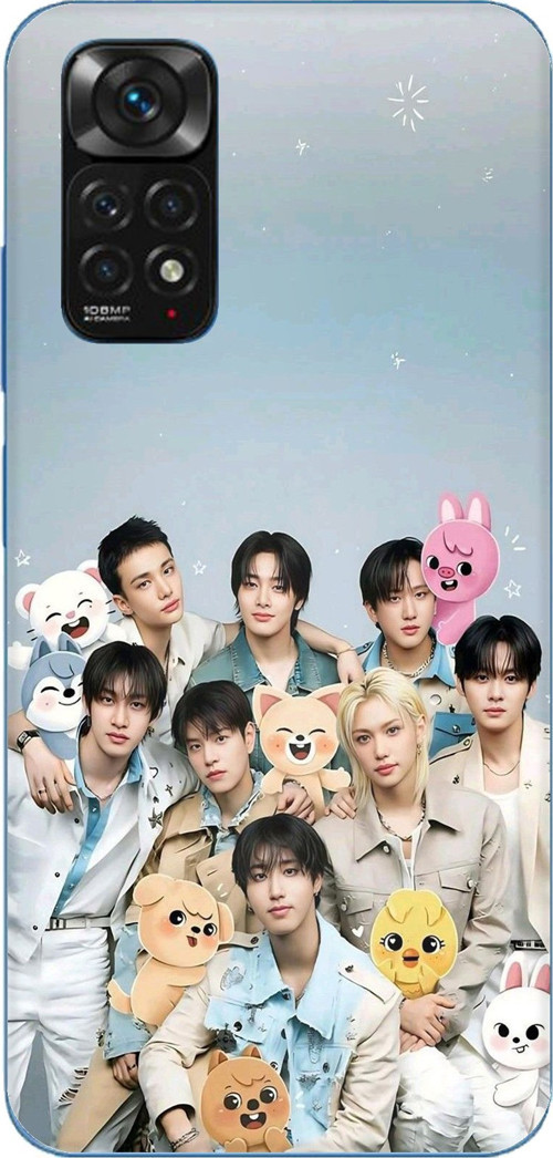 Redmi Note 11-11S Uyumlu Tray Kids K-Pop Grubu ve SKZOO Temalı Baskılı Silikon Kılıf