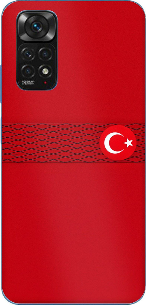 Redmi Note 11-11S Uyumlu Türk Milli Takım Izgara Desenli Forma Baskılı Silikon Kılıf