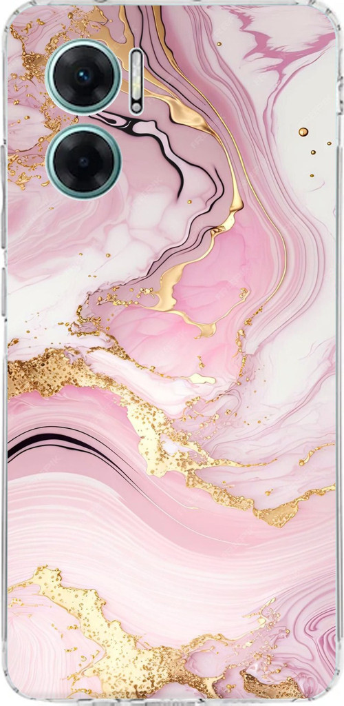 Redmi Note 11E Uyumlu Pembe Mermer Baskılı Silikon Kılıf