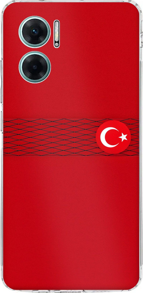 Redmi Note 11E Uyumlu Türk Milli Takım Izgara Desenli Forma Baskılı Silikon Kılıf