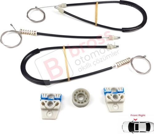 VW Jetta Golf MK5 A5 1K R32 GTI Plus 5M1 1K4837462 İçin Ön Sağ Kapı Cam Kriko Tamir Seti