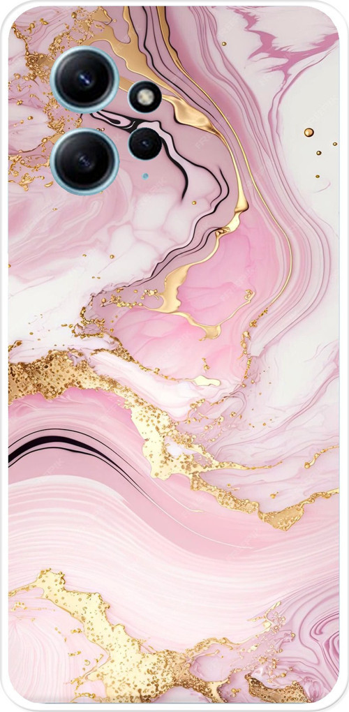 Redmi Note 12 4G Uyumlu Pembe Mermer Baskılı Silikon Kılıf