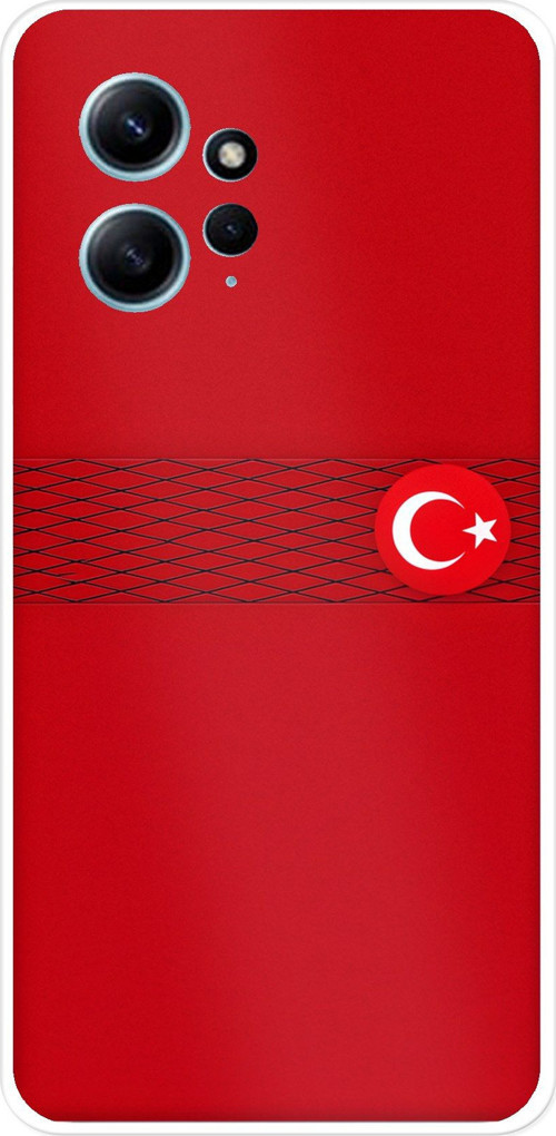 Redmi Note 12 4G Uyumlu Türk Milli Takım Izgara Desenli Forma Baskılı Silikon Kılıf