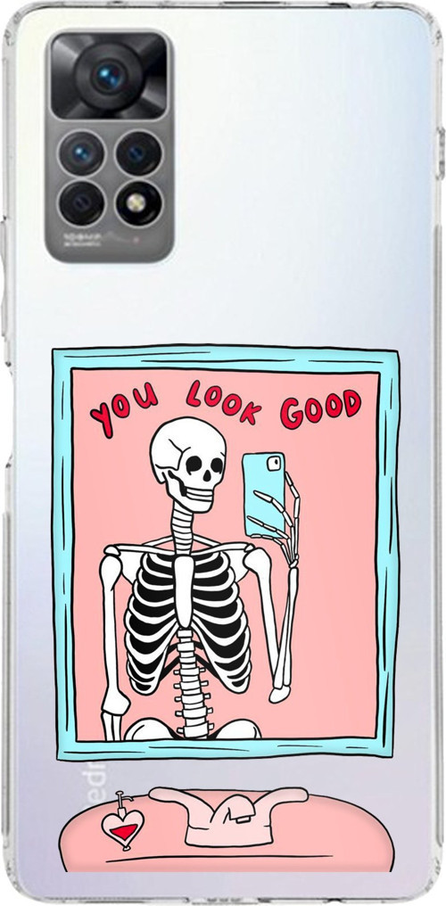 Redmi Note 12 PRO 4G Uyumlu You Look Good İskelet Tasarımlı Baskılı Silikon Kılıf