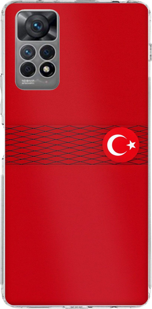 Redmi Note 12 PRO 4G Uyumlu Türk Milli Takım Izgara Desenli Forma Baskılı Silikon Kılıf