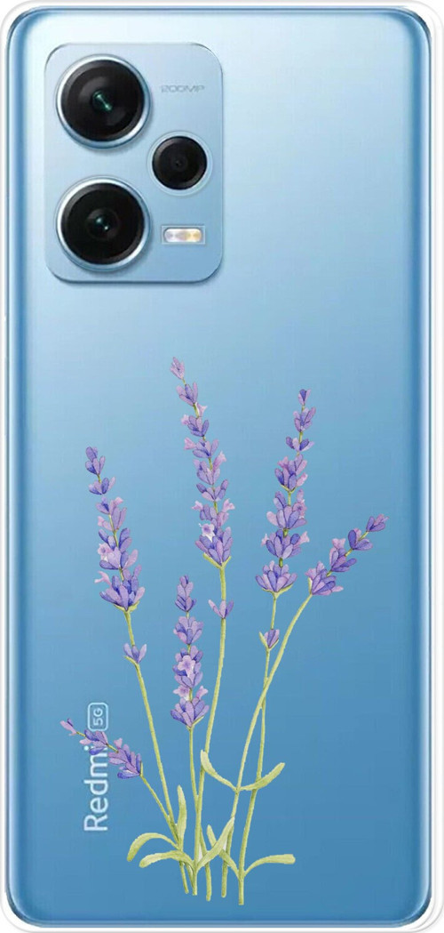 Redmi Note 12 PRO 5G Uyumlu Lavanta Çiçek Tasarımlı Baskılı Silikon Kılıf