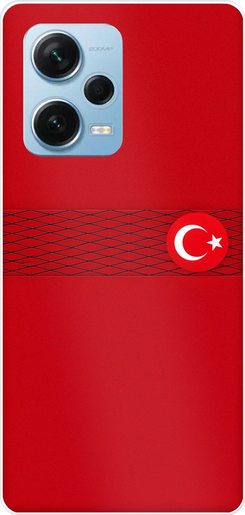 Redmi Note 12 PRO 5G Uyumlu Türk Milli Takım Izgara Desenli Forma Baskılı Silikon Kılıf
