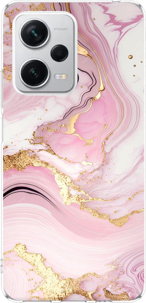 Redmi Note 12 PRO PLUS Uyumlu Pembe Mermer Baskılı Silikon Kılıf