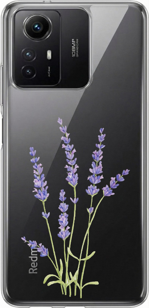 Redmi Note 12S Uyumlu Lavanta Çiçek Tasarımlı Baskılı Silikon Kılıf