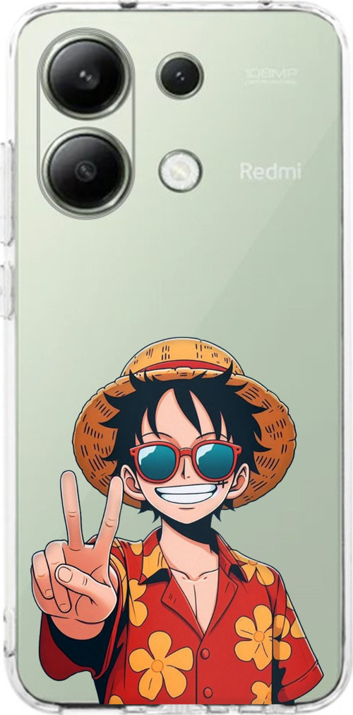 Redmi Note 13 4G Uyumlu Monkey D. Luffy Tasarımlı Baskılı Silikon Kılıf