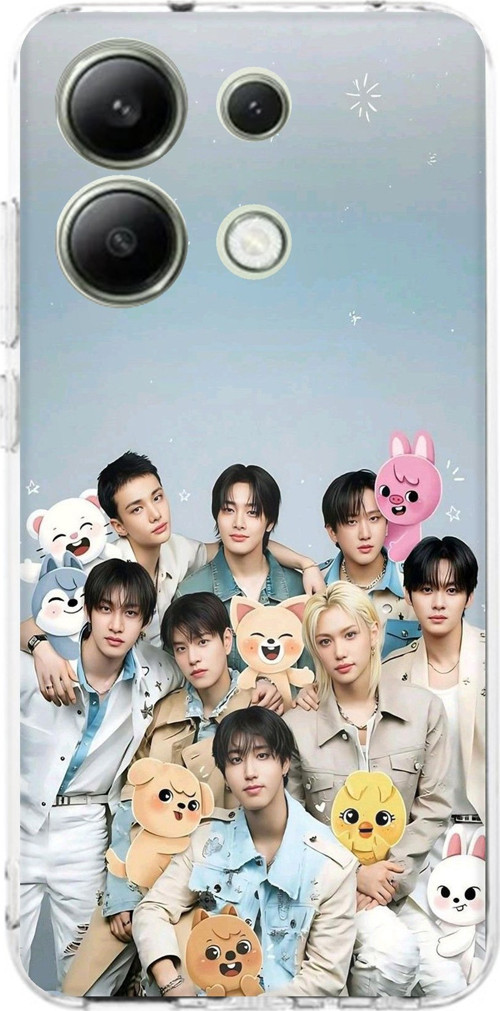 Redmi Note 13 4G Uyumlu Tray Kids K-Pop Grubu ve SKZOO Temalı Baskılı Silikon Kılıf