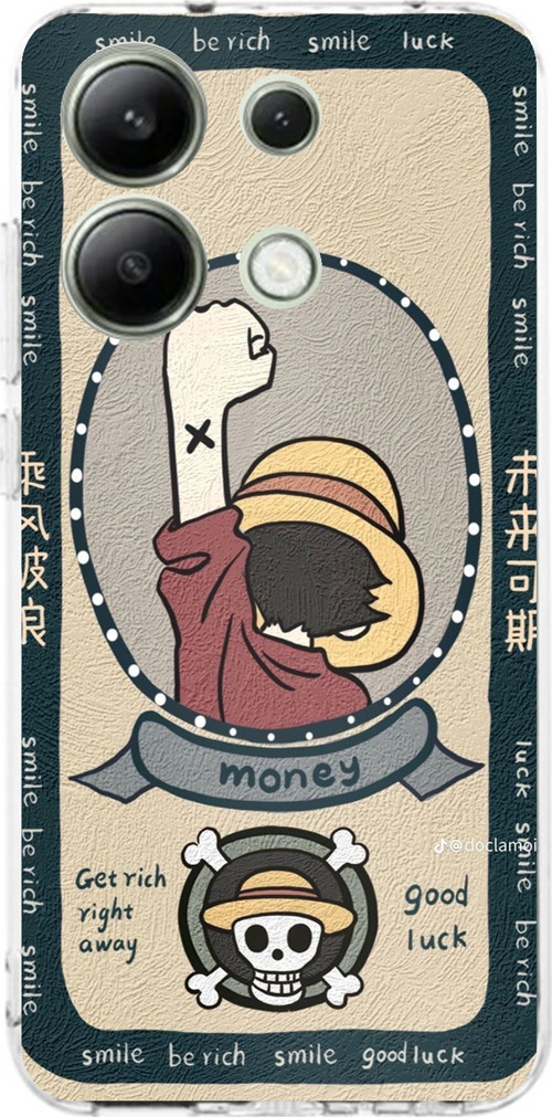 Redmi Note 13 4G Uyumlu One Piece Dolar Baskılı Silikon Kılıf