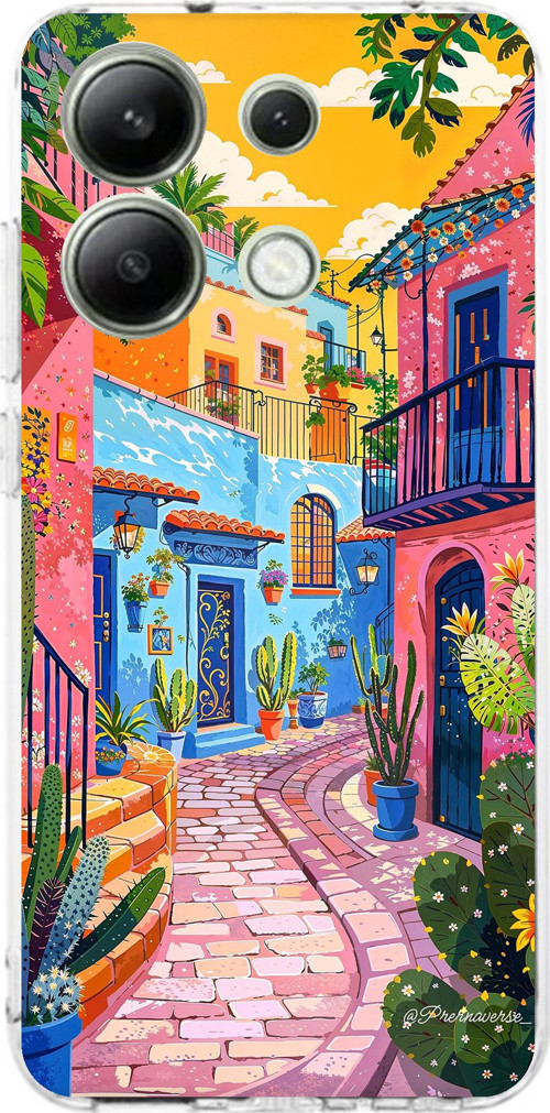 Redmi Note 13 4G Uyumlu Renkli Sanat Sokak Silikon Kılıf Baskılı Silikon Kılıf