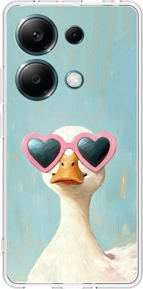 Redmi Note 13 PRO 4G Uyumlu Yağlı Boya Pop-Art Ördek Baskılı Silikon Kılıf