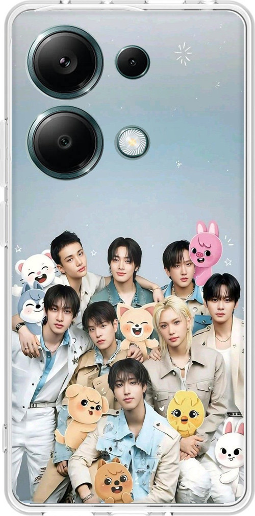 Redmi Note 13 PRO 4G Uyumlu Tray Kids K-Pop Grubu ve SKZOO Temalı Baskılı Silikon Kılıf