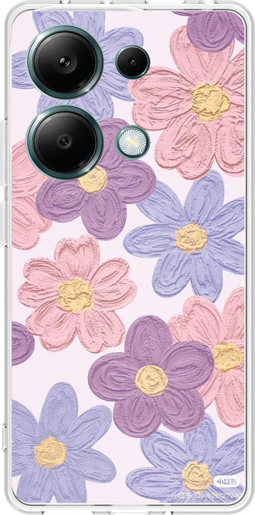 Redmi Note 13 PRO 4G Uyumlu Renkli Papatyalar Sulu Boya Baskılı Silikon Kılıf