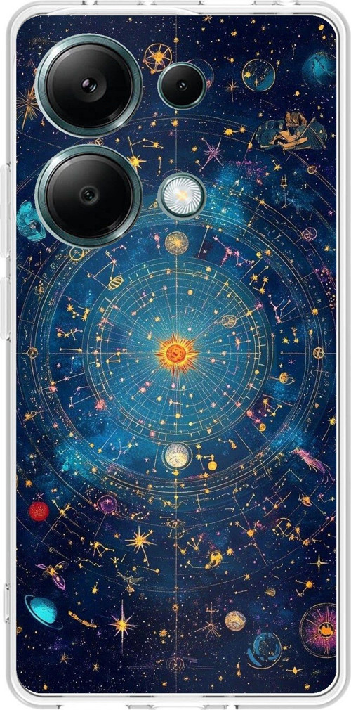 Redmi Note 13 PRO 4G Uyumlu Yıldız Atlası Kozmik Rehber Baskılı Silikon Kılıf