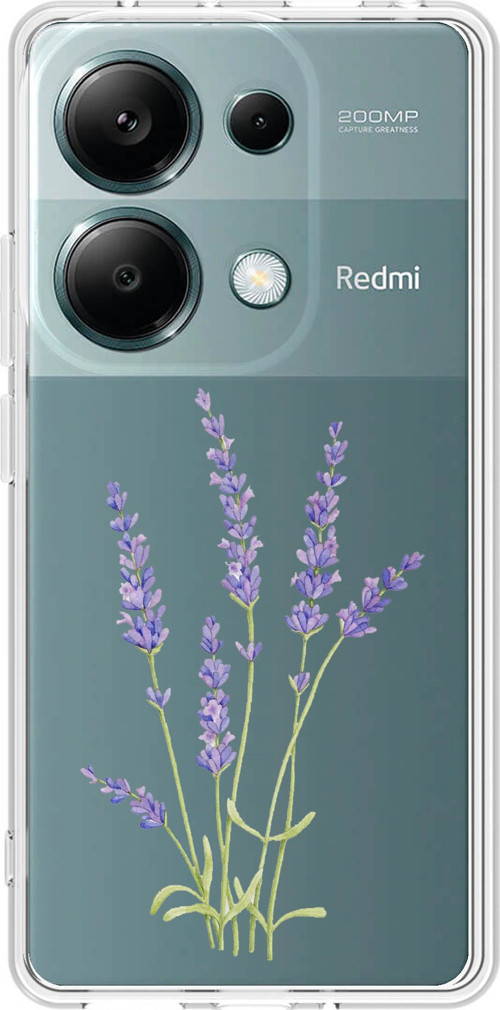 Redmi Note 13 PRO 4G Uyumlu Lavanta Çiçek Tasarımlı Baskılı Silikon Kılıf