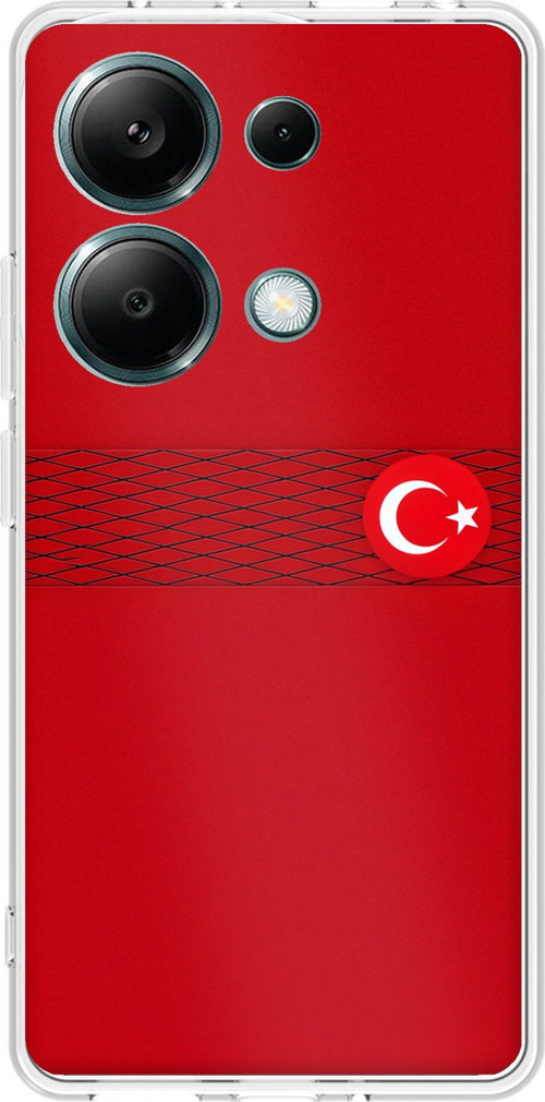 Redmi Note 13 PRO 4G Uyumlu Türk Milli Takım Izgara Desenli Forma Baskılı Silikon Kılıf