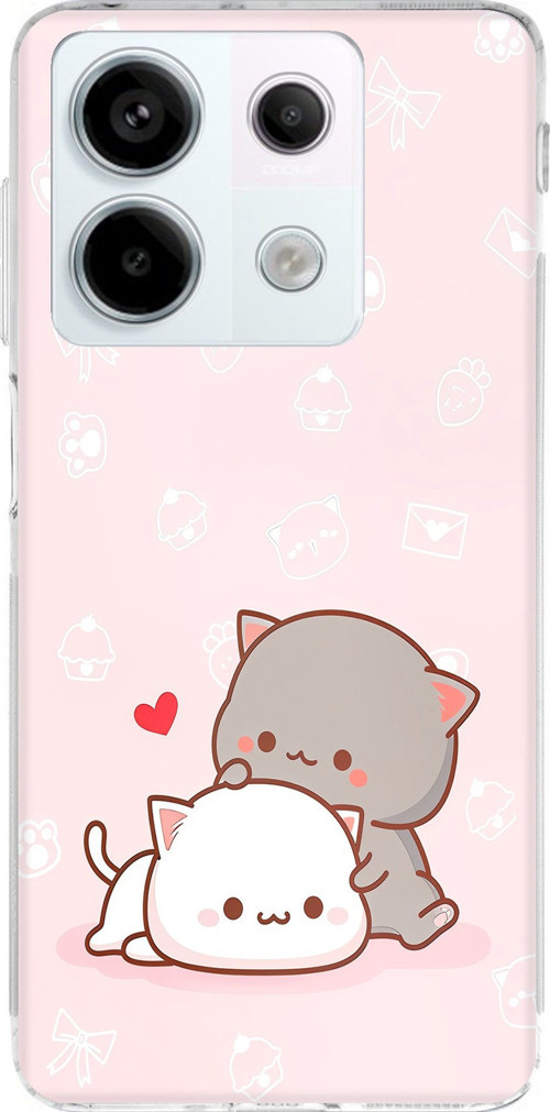 Redmi Note 13 PRO 5G Uyumlu Sevimli ve Remontik Kediler Baskılı Silikon Kılıf